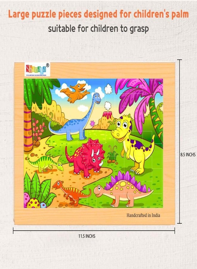 SHANAYA Durable Wooden Jigsaw Tetris Puzzles for Kids - 2 Sided Puzzles - 72 Pieces Colourful Wooden Puzzles for Children (Baby Dinosaurs + Adult Dinosaurs)(Wooden Puzzle) - Image 5